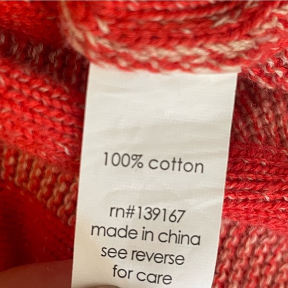 27 Miles Malibu Poppy Cotton Knit Crew Neck Sweater Faded Red Stripes Classic - Picture 7 of 9